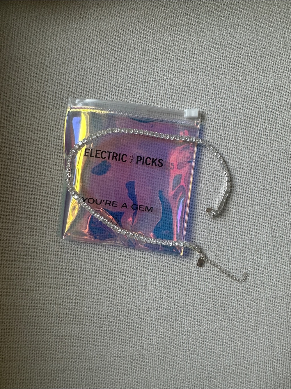 Electric Picks Crystal Tennis Necklace - Silver